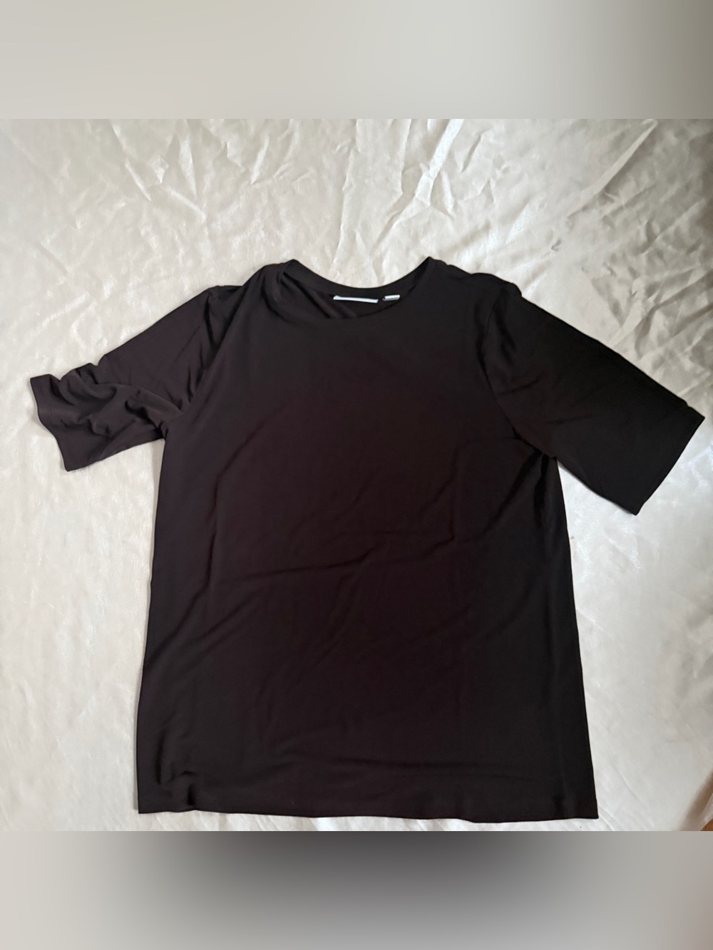 Susan Graver Liquid Knit Solid Brown Top Size Small